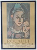 GEORGE ROUAULT Art exhibition poster 'Georges Rouault, 1960 at Musée Cantini - Marseille' framed
