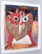 MURAINA OYELAMI (b.1940) 'Folklore Creature' oil on paper signed, inscribed and dated 2011