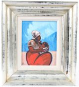 JANICE SYLVIA BROCK Mother and child oil on canvas signed further signed and inscribed verso 24 x