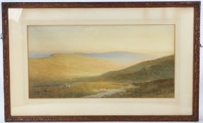 HENRY GEORGE HINE (1811-1895) 'Downs near Lewes' watercolour signed and dated 1882 inscribed on