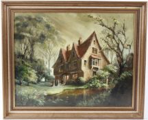 DEBORAH JONES (1921-2012) 'Dinner at the Grange' oil on canvas signed Gallery labels verso 39.5 x