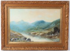 BRITISH SCHOOL (LATE 19TH EARLY 20TH CENTURY) Mountain landscape oil on paper 44 x 67cm