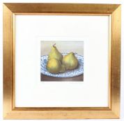 TERENCE MILLINGTON 'Pears on plate' colour print 118/150 signed in pencil 16.5 x 17.5cm