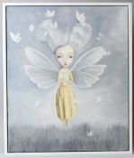 MANNER OF NICOLETTA CECCOLI Fairy and butterflies acrylic on canvas 63 x 53cm