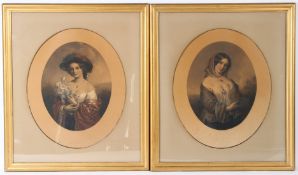 W T DAVEY AFTER CHARLES BAXTER 'Lilies' and 'Heartsease' pair of hand coloured engravings (a/f)