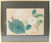 JAPANESE SCHOOL (19TH CENTURY) Study of flowers and leaves watercolour 24.5 x 35cm