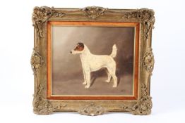 LUCA W. LUCAS 'Tip' Jack Russell Terrier oil on board signed and dated 1926 28.5 x 34cm