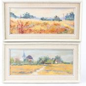 CHARLOTTE HOYT DESMOND (1916-2006) 'August Day Binsted' and 'The Chalk Path Binsted' pair of oil