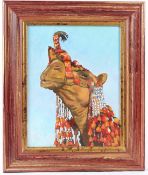 E P GRISHIN (TURKMENISTAN 20TH CENTURY) Head of a camel with ceremonial decoration oil on board