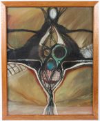 MANNER OF GRAHAM SUTHERLAND Abstract figure oil on card 63 x 50cm