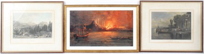 J B ALLEN AFTER THOMAS ALLOM (1804-1872) 'Smyrna' engraving 21 x 28cm J T WILLMORE AFTER F DANBY '