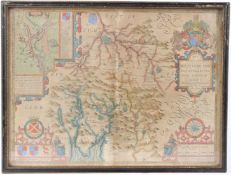 JOHN SPEED 'The Countie of Westmoreland and Kendale the Cheif Towne Described' hand-coloured