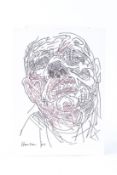 PETER HOWSON Study of a head ink and wash signed and dated '07 unframed 29.5 x 21cm