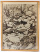 NORMA JAMESON ROI RBA (b.1933) Study of rocks watercolour signed and dated '60 76 x 56cm