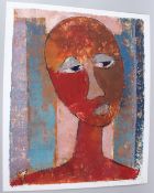 MURAINA OYELAMI (b.1940) 'Vacant Eye' oil on paper signed, inscribed and dated 2004 unframed 59.5