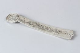 A CHINESE WHITE METAL RUYI SCEPTRE. 20cms long.