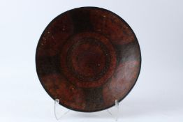 A VERY FINE 19TH CENTURY INDIAN KASHMIRI PAINTED AND LACQUERED PAPIER MACHE CHARGER. 39cms