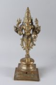 AN INDIAN BRONZE EKAPADA SHIVA, 19TH / 20TH CENTURY, possibly earlier, cast with four arms, on one