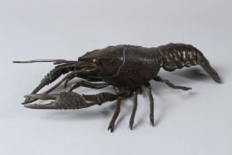 A LARGER JAPANESE OKIMONO ARTICULATED CRAYFISH. 26cms.