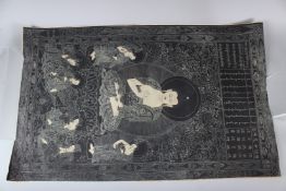 A TIBETAN THANGKA ON PAPER. 90cms x 55cms.