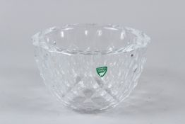 AN ORREFORS CUT GLASS CIRCULAR BOWL. 15cms diameter.