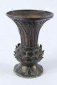 A JAPANESE BRONZE VASE. 18cms high.