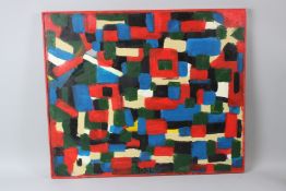 NEJAT DEVRIM (1923-1995 TURKISH) Abstract in many colours, oil on canvas. Signed on the front and on