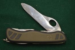 A Victorinox multi-blade knife.