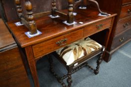 A Victorian rosewood two drawer side table.