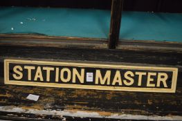 A cast iron sign 'Station Master'.