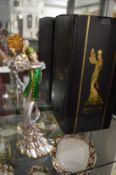 Decorative painted resin model of a dancer, complete with original box.