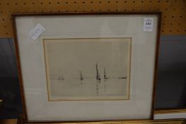 A J F Bond, three engravings depicting sailing ships.