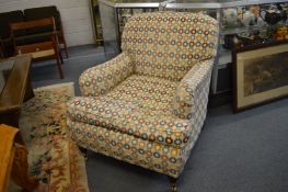 A good modern upholstered armchair in the Howard style, upholstered in a contemporary fabric.