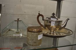 Plated items to include a teapot.