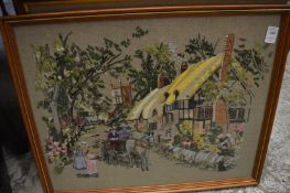 Two needlework pictures.