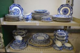 Quantity of blue and white china.