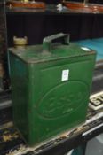 An old Esso petrol can.