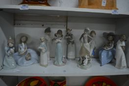 A group of Lladro figures.
