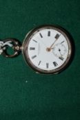 A gentlemans silver cased pocket watch.
