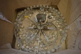 Cut glass chandelier.