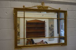 A good Regency style gilt framed rectangular over-mantel mirror.