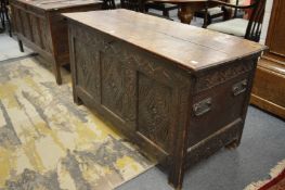 An 18th century oak coffer.