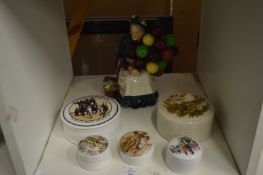 Royal Doulton balloon seller and decorative pots.