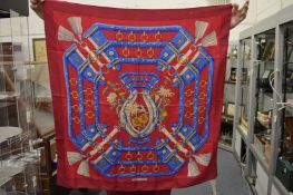 A Hermes Paris 'Aux Champs' silk scarf.