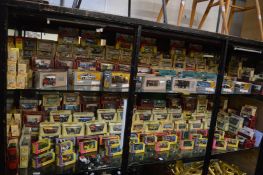 A good large collection of Matchbox, Lledo and other boxed model cars.