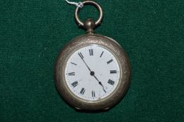 A ladies silver cased pocket watch.