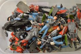 Cast metal soldiers.