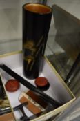 Japanese calligraphy items.