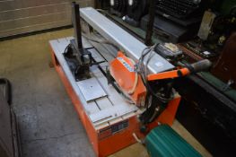 A large electric tile cutter.
