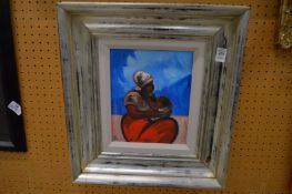 Janice Sylvia Brock, mother and child, oil on canvas, signed.